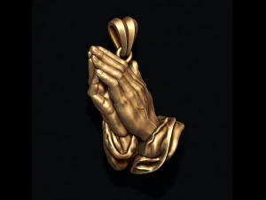 Praying hands pendant necklace bas-relief 3D Print Model
