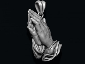 Praying hands pendant necklace bas-relief 3D Принт Модель