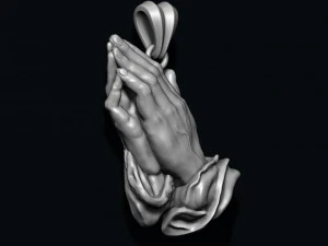 Praying hands pendant necklace bas-relief 3D Print Model