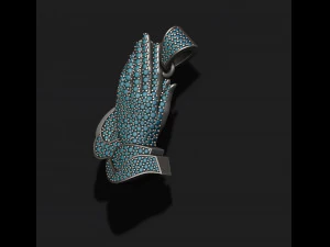 Praying hands pendant necklace with gems bas-relief 3D Print Model