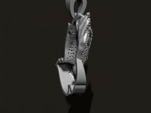 Praying hands pendant necklace with gems bas-relief Modello di stampa 3D