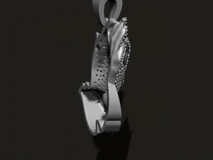 Praying hands pendant necklace with gems bas-relief 3D Print Model