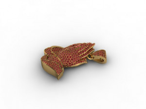 Praying hands pendant necklace with gems bas-relief Modello di stampa 3D