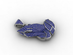 Praying hands pendant necklace with gems bas-relief Modello di stampa 3D