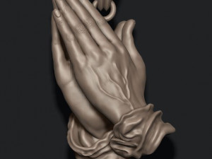 Praying hands pendant necklace 3d 3D Baskı Modeli