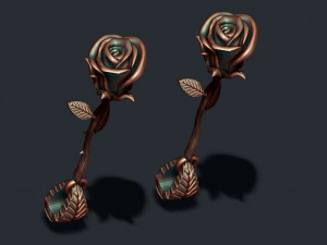Rose pendant with thorns and without 3D Print Model