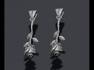 Rose pendant with thorns and without 3D Print Model