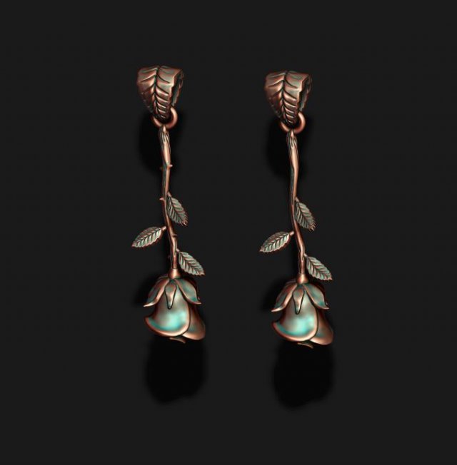 Rose pendant with thorns and without 3D Print Model .c4d .max .obj .3ds .fbx .stl .blend 
