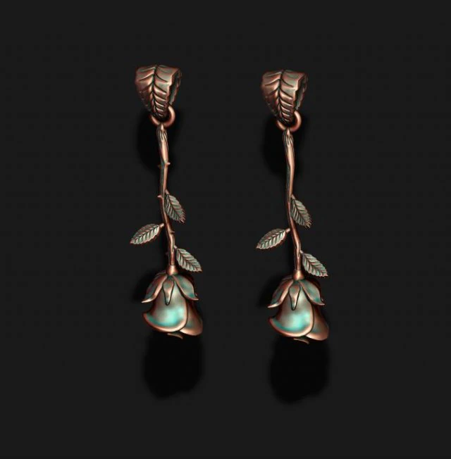 Rose pendant with thorns and without 3D Print Model .c4d .max .obj .3ds .fbx .stl .blend 