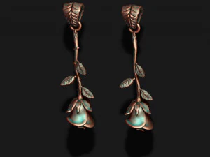 कांटों के साथ और बिना गुलाब का पेंडेंट 3D प्रिंट मॉडल