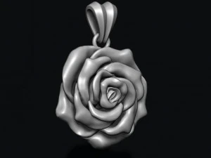 Rose pendant 3D Print Model