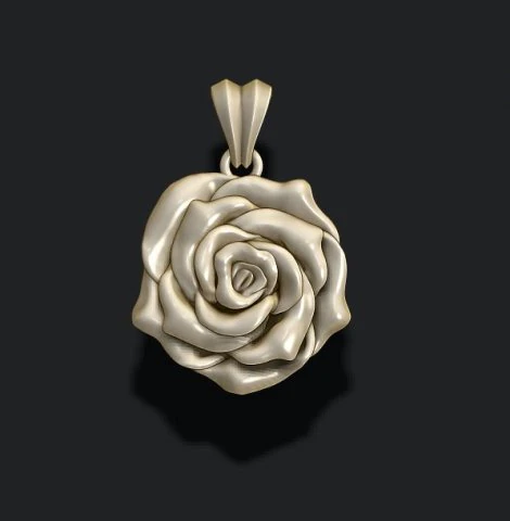 Rose pendant 3D Print Model .c4d .max .obj .3ds .fbx .stl .blend 