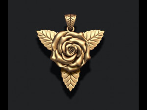 Rose pendant 3D Print Model