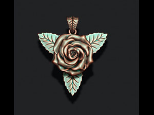 Rose pendant 3D Print Model