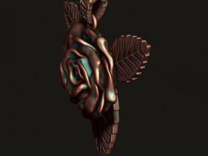 Rose pendant 3D Print Model
