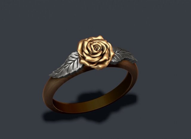 Rose ring 3D 打印模型 .c4d .max .obj .3ds .fbx .stl .blend