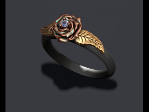 Rose ring with gemstone 3Dプリントモデル