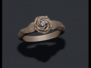 Rose ring with gemstone 3Dプリントモデル