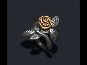 गुलाब की अंगूठी 3D प्रिंट मॉडल