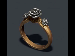 गुलाब की अंगूठी 3D प्रिंट मॉडल