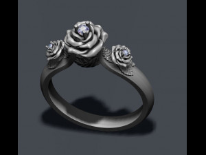 Rose ring with gem 3D Baskı Modeli