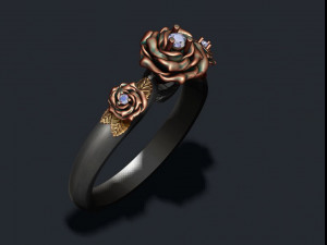 Rose ring with gem 3D Baskı Modeli