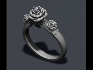 Rose ring with gem 3D Baskı Modeli
