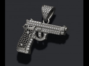 Pendant with diamonds 3D Print Model