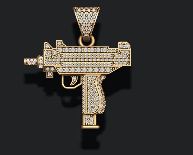 Automat gan pendant with gems 3D print model 3D Print Model .c4d .max .obj .3ds .fbx .stl .blend 