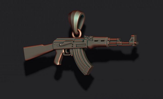 Ak 74 pendant 3D Print Model .c4d .max .obj .3ds .fbx .stl .blend 