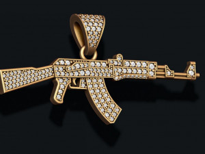 Ak 74 pendant with gems 3D 프린트 모델