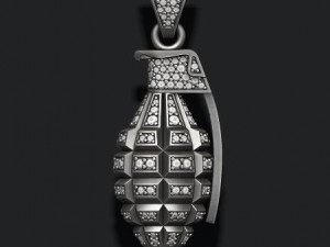 Grenade pendant with gems 3D Принт Модель