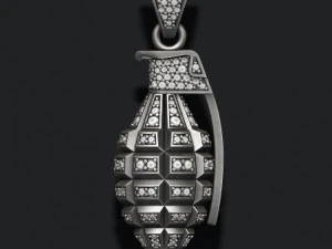 Grenade pendant with gems 3D Print Model