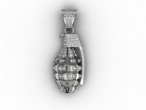 Grenade pendant with gems 3D Принт Модель
