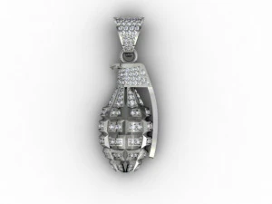 Grenade pendant with gems 3D Print Model