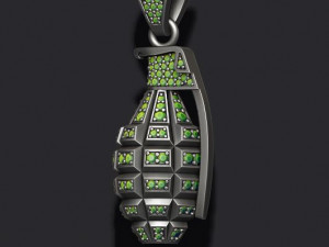 Grenade pendant with gems 3D Принт Модель