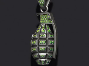 Grenade pendant with gems 3D Print Model