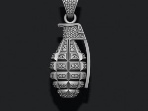 Grenade pendant with gems 3D Принт Модель