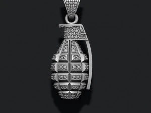 Grenade pendant with gems 3D Print Model