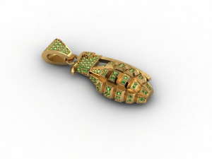 Grenade pendant with gems 3D Принт Модель