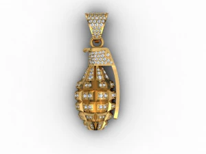 Grenade pendant with gems 3D Print Model