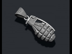 Grenade pendant with gems 3D Принт Модель