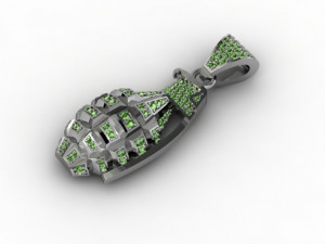 Grenade pendant with gems 3D Принт Модель