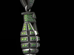Grenade pendant with gems 3D Print Model