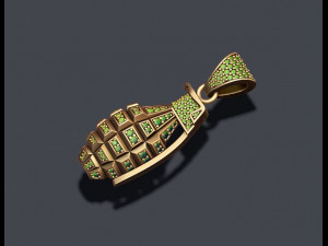 Grenade pendant with gems 3D Принт Модель