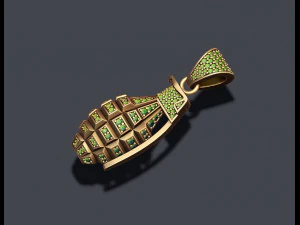 Grenade pendant with gems 3D Print Model
