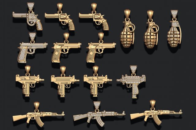 Pendants pack 3D Print Model .c4d .max .obj .3ds .fbx .stl .blend 