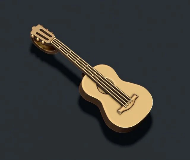 Guitar pendant 3D Print Model .c4d .max .obj .3ds .fbx .stl .blend 