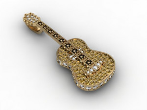 Guitar pendant with gems Model do druku 3D