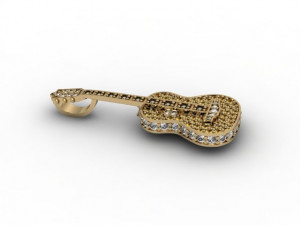 Guitar pendant with gems Model do druku 3D